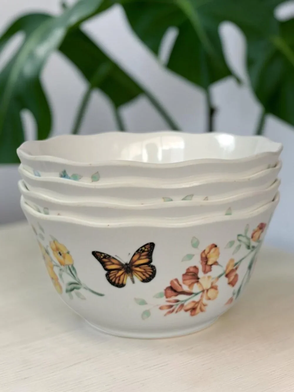 Lenox Butterfly Garden Melamine Soup Cereal Bowl 5 5/8